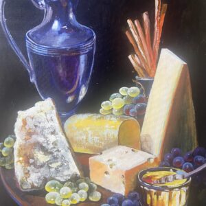 Натюрморт с сыром и фруктами